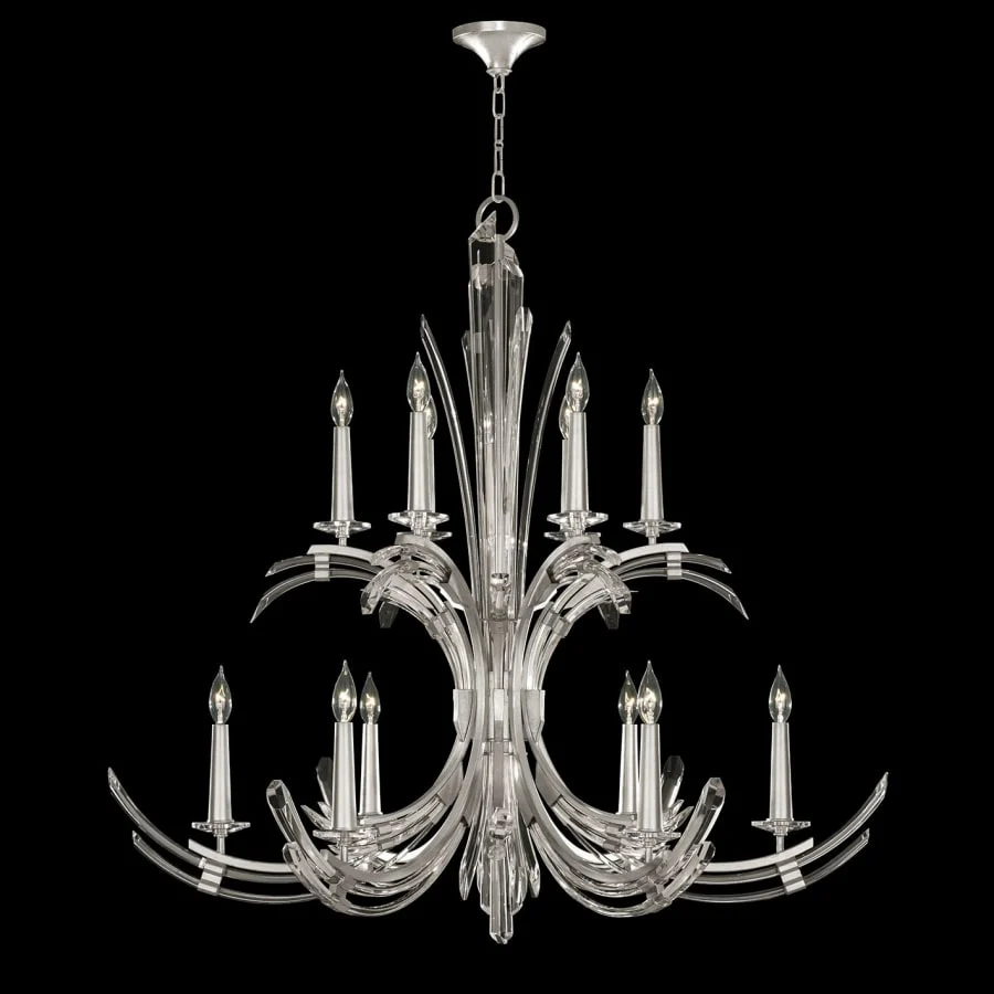 Fine Art Handcrafted Lighting Trevi 12 Light 42" Wide Crystal Abstract Chandelier - Image 2
