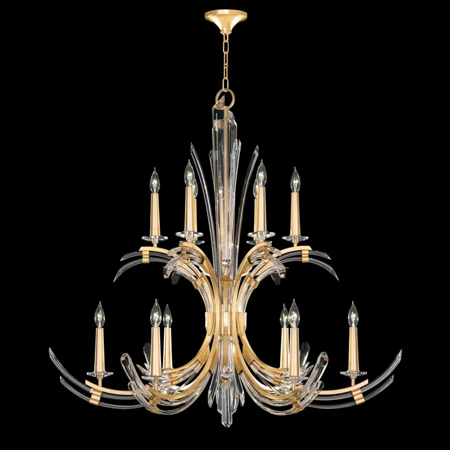 Fine Art Handcrafted Lighting Trevi 12 Light 42" Wide Crystal Abstract Chandelier - Image 3