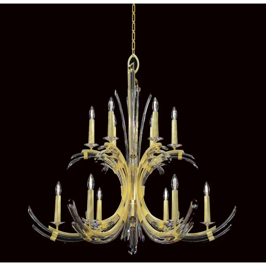 Fine Art Handcrafted Lighting Trevi 12 Light 42" Wide Crystal Abstract Chandelier - Image 1