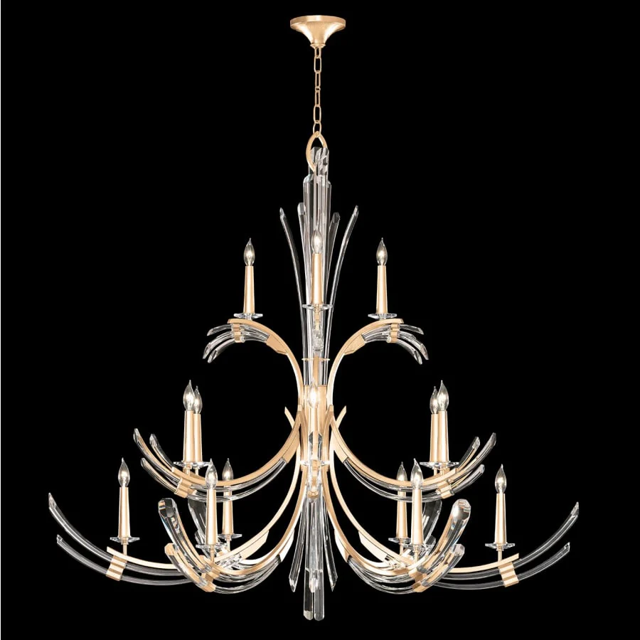 Fine Art Handcrafted Lighting Trevi 15 Light 56" Wide Crystal Abstract Chandelier - Image 3