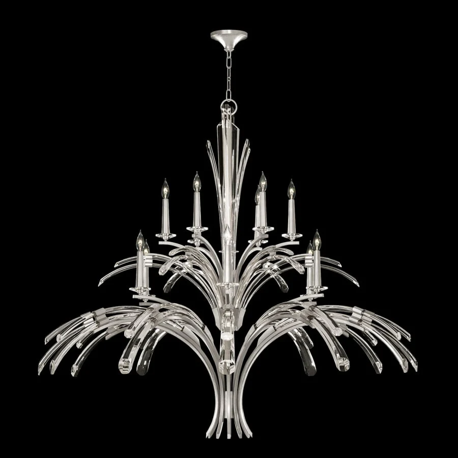 Fine Art Handcrafted Lighting Trevi 12 Light 56" Wide Crystal Abstract Chandelier - Image 2