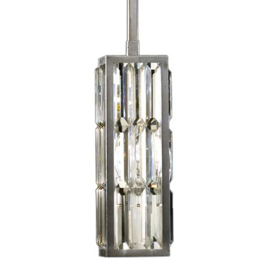 Fine Art Handcrafted Lighting Crystal Enchantment Single-Light Mini Pendant with Multi-Faceted Crystal Panels - Image 1