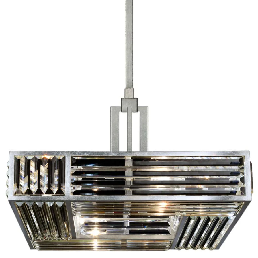 Fine Art Handcrafted Lighting Crystal Enchantment Four-Light Single-Tier Chandelier with Multi-Faceted Crystal Panels - Image 1