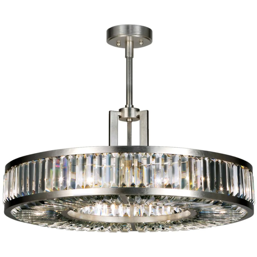 Fine Art Handcrafted Lighting Crystal Enchantment 29" Diameter Six-Light Drum Pendant with Multi-Faceted Crystal Panels - Image 1
