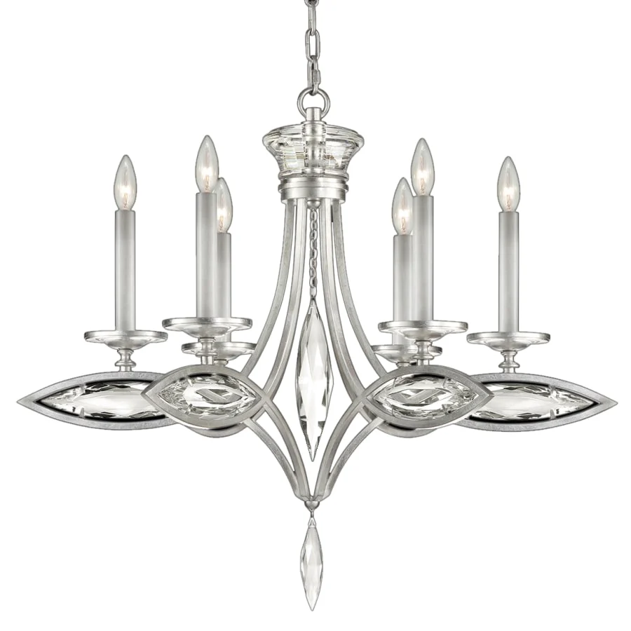Fine Art Handcrafted Lighting 6 Light 1 Tier Chandelier with Hand-Cut Faceted Crystals from the Marquise Collection - Image 1