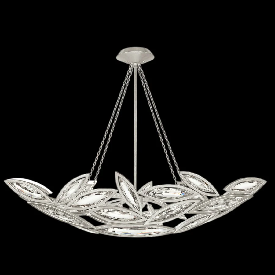 Fine Art Handcrafted Lighting Marquise 7 Light Foyer Pendant with Faceted Crystal Shade - Image 2