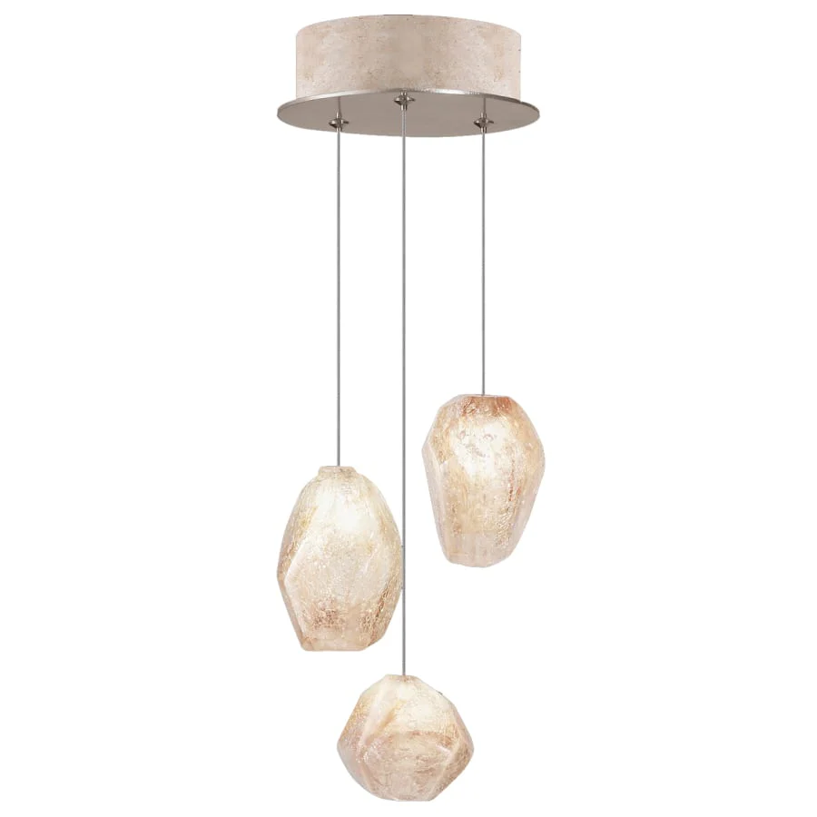 Fine Art Handcrafted Lighting Natural Inspirations 3 Light 9" Wide LED Crystal Multi Light Pendant - Image 1