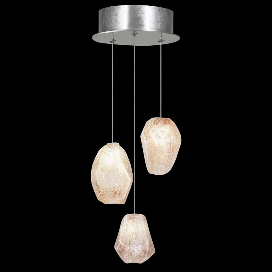 Fine Art Handcrafted Lighting Natural Inspirations 3 Light 9" Wide LED Crystal Multi Light Pendant - Image 3