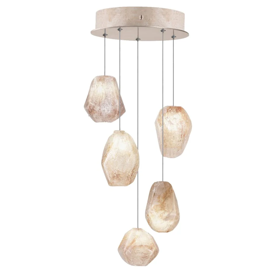 Fine Art Handcrafted Lighting Natural Inspirations 5 Light 12" Wide LED Crystal Multi Light Pendant - Image 1