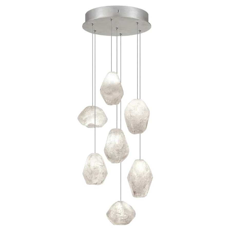 Fine Art Handcrafted Lighting Natural Inspirations 7 Light 14" Wide LED Crystal Multi Light Pendant - Image 1