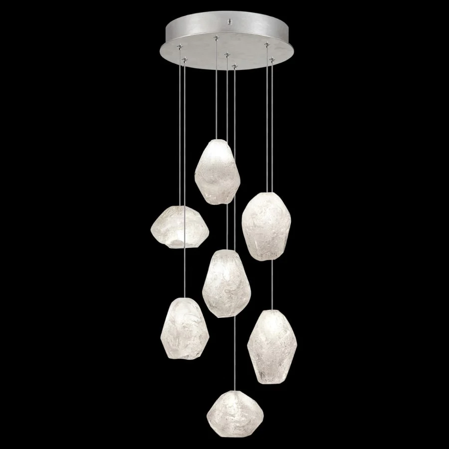 Fine Art Handcrafted Lighting Natural Inspirations 7 Light 14" Wide LED Crystal Multi Light Pendant - Image 2
