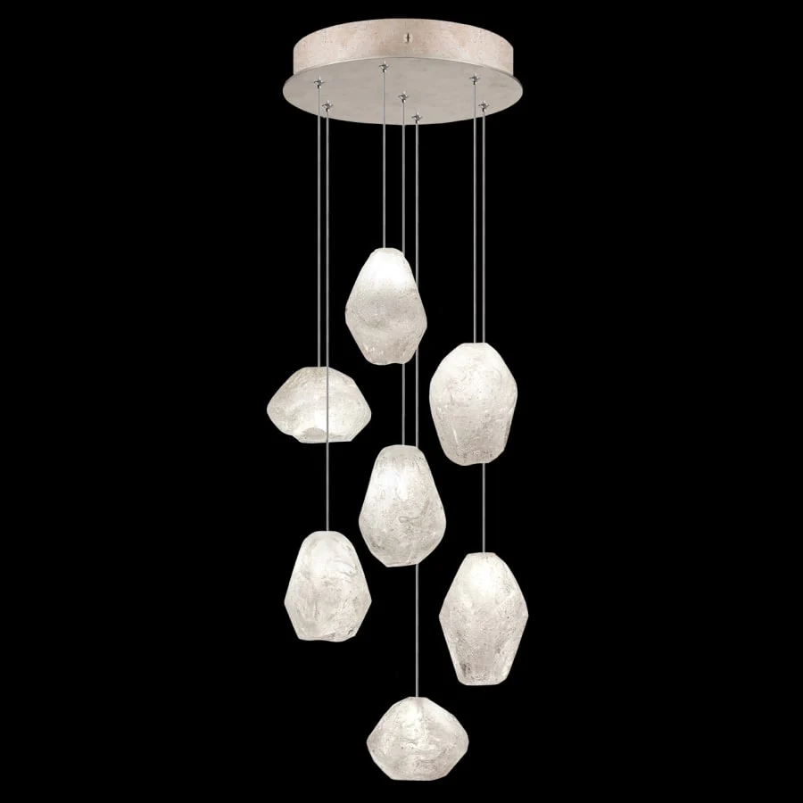 Fine Art Handcrafted Lighting Natural Inspirations 7 Light 14" Wide LED Crystal Multi Light Pendant - Image 3