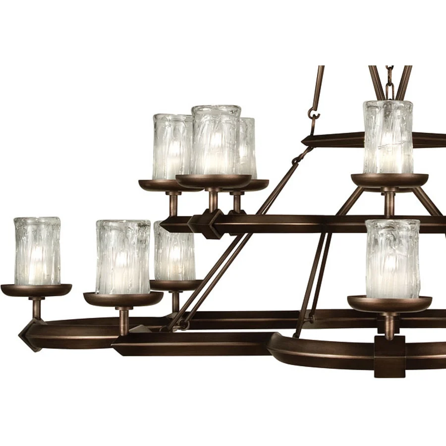 Fine Art Handcrafted Lighting Liaison Sixteen-Light Foyer Pendant with Bold Metal Accents and Hand-Blown Glass Shades - Image 2