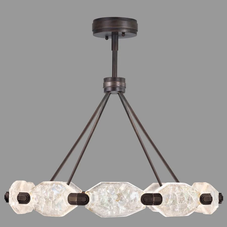 Fine Art Handcrafted Lighting Allison Paladino 20 Light LED Foyer Pendant with Quartz Shades - Image 3