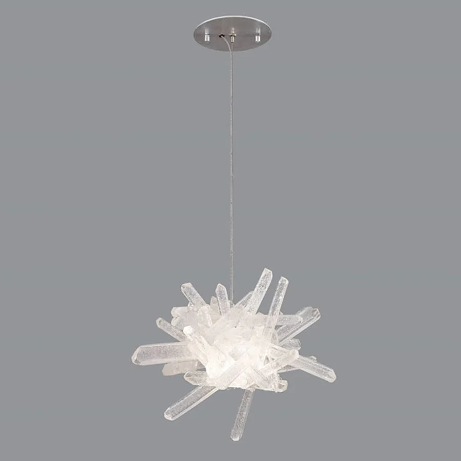 Fine Art Handcrafted Lighting Diamantina 3 Light LED Single Pendant with Quartz Shade - Image 2