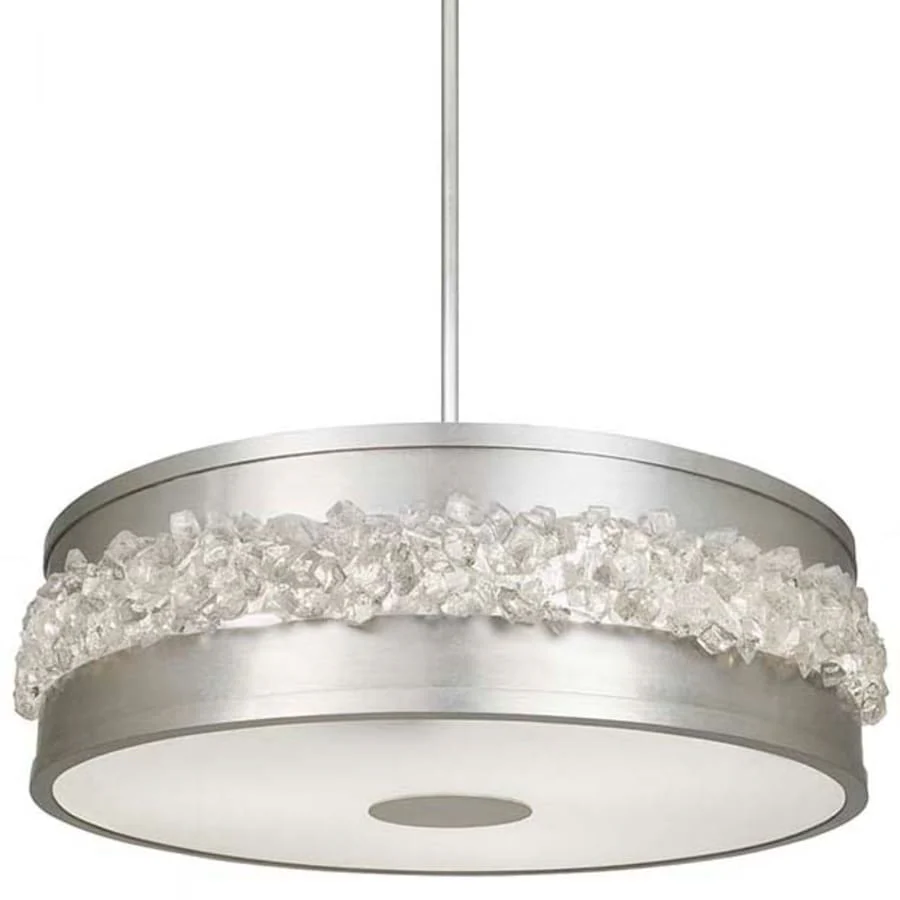 Fine Art Handcrafted Lighting Arctic Halo 3 Light 9" High Crystal Drum Chandelier - Image 1