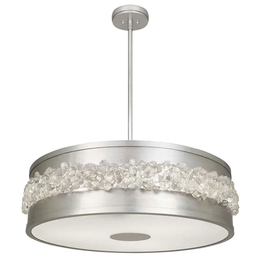 Fine Art Handcrafted Lighting Arctic Halo 3 Light 9" High Crystal Drum Chandelier - Image 2