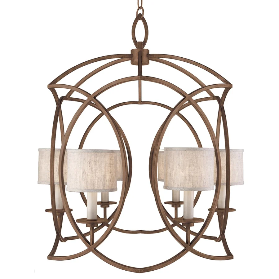 Fine Art Handcrafted Lighting Cienfuegos 6 Light 30-1/2" Wide Chandelier with Fabric Shades - Image 1
