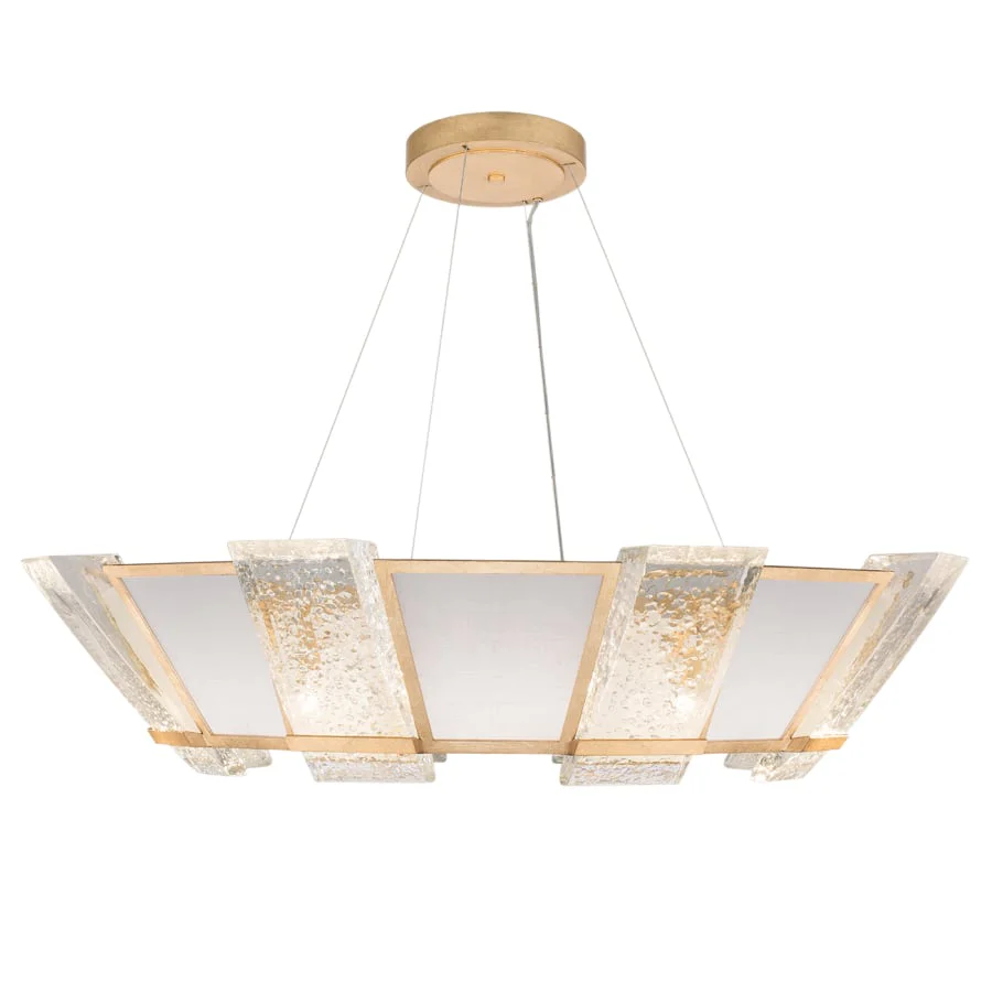 Fine Art Handcrafted Lighting Crownstone 16 Light 38" Wide Drum Chandelier with Linen Shade - Image 1