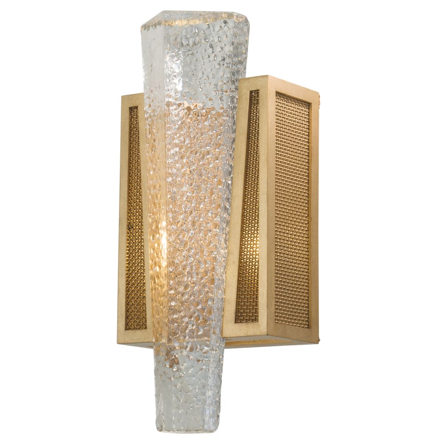 Fine Art Handcrafted Lighting Crownstone Single Light 15" Tall Wall Sconce with Metal Mesh Shade - Image 1