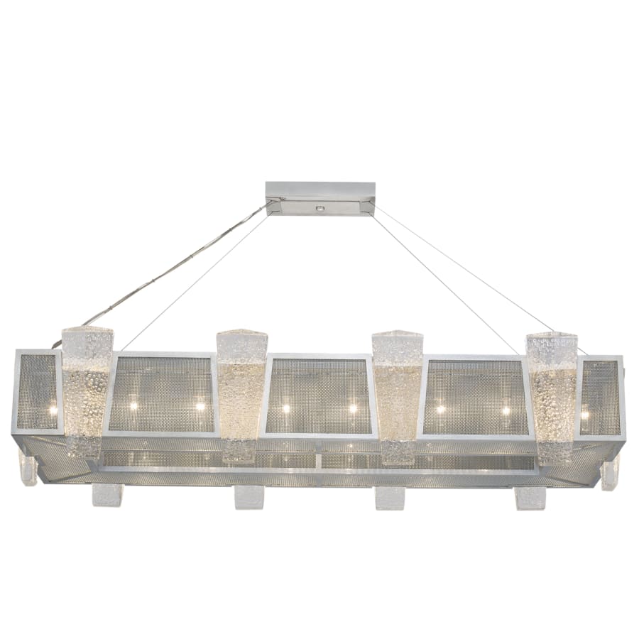 Fine Art Handcrafted Lighting Crownstone 16 Light 52" Wide Linear Chandelier with Metal Mesh Shade - Image 1