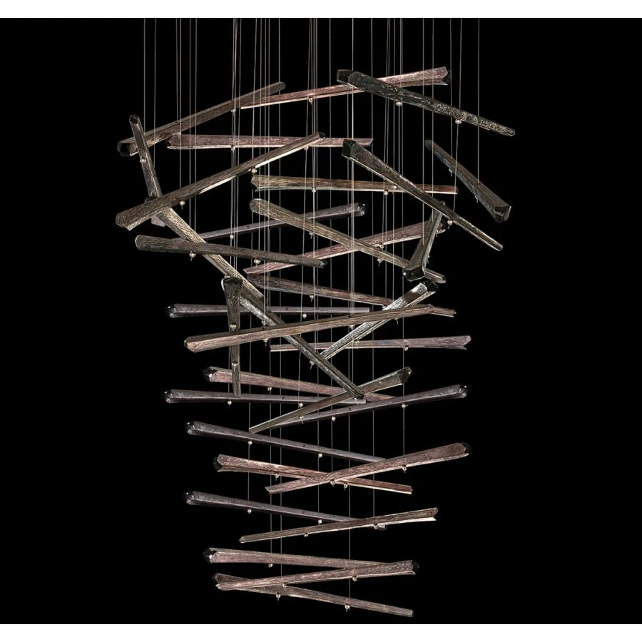 Fine Art Handcrafted Lighting Elevate 8 Light 34" Wide LED Abstract Multi Light Pendant - Image 1