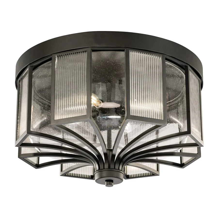 Fine Art Handcrafted Lighting Bristol 4 Light 22″ Wide Flush Mount Drum Outdoor Ceiling Fixture