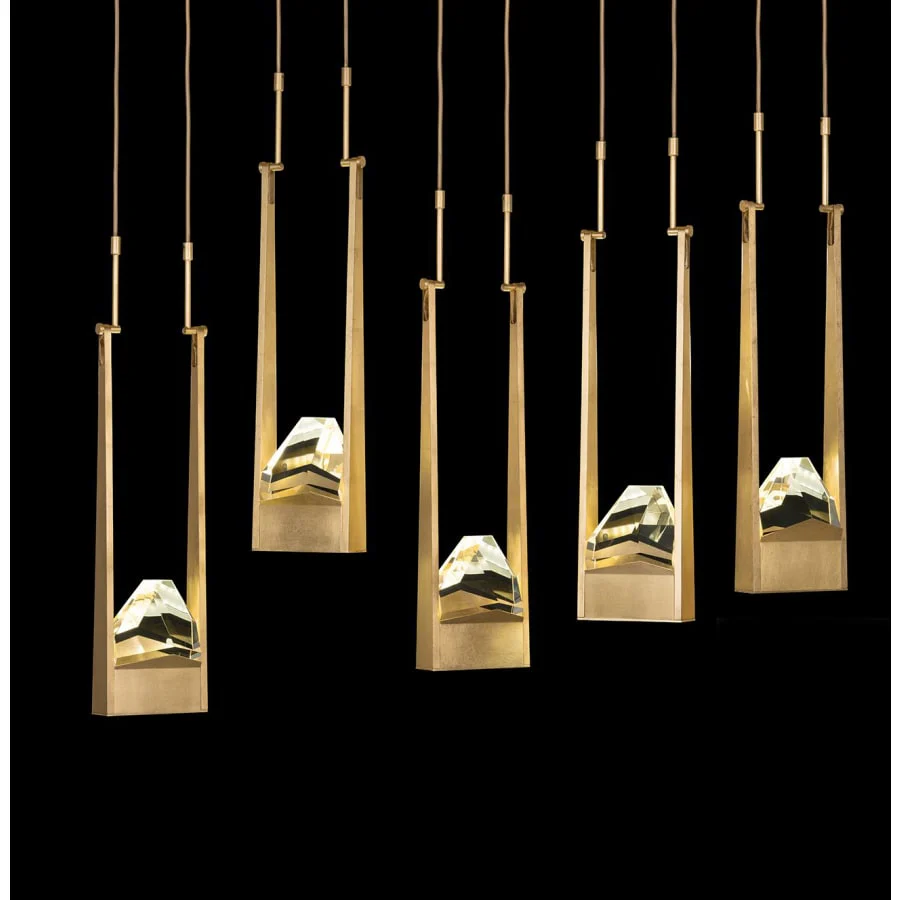 Fine Art Handcrafted Lighting Strata 50" Wide LED Abstract Multi Light Pendant - Image 1