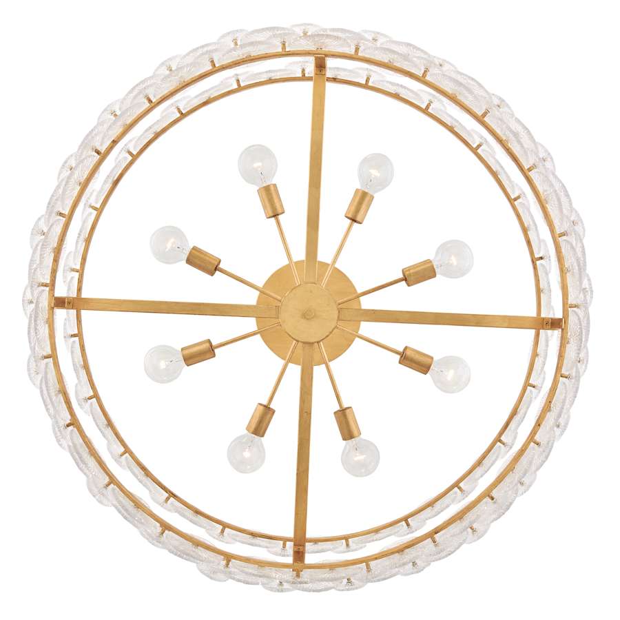 Fredrick Ramond Rene 8 Light 45" Wide Ring Chandelier with Pressed Glass Disks - Image 3