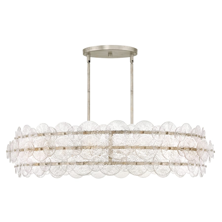 Fredrick Ramond Rene 8 Light 45" Wide Ring Chandelier with Pressed Glass Disks - Image 1