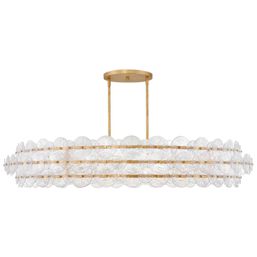 Fredrick Ramond Rene 10 Light 60" Wide Ring Chandelier with Pressed Glass Disks - Image 1