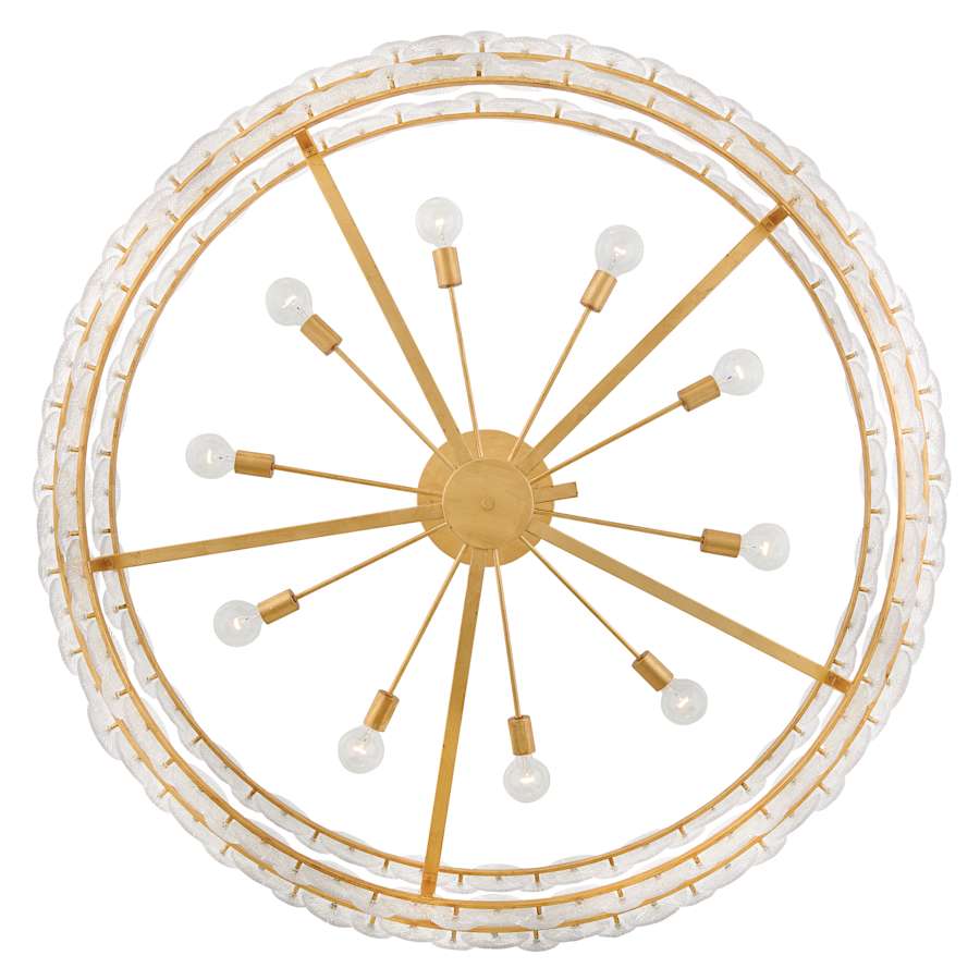 Fredrick Ramond Rene 10 Light 60" Wide Ring Chandelier with Pressed Glass Disks - Image 3
