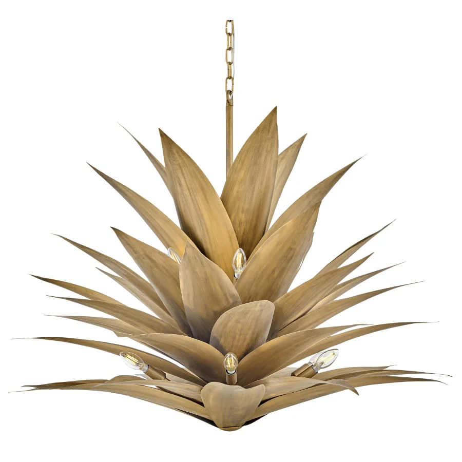 Fredrick Ramond Agave 12 Light 45" Wide Abstract Chandelier with Hand Sculpted Steel Leaves - Image 1