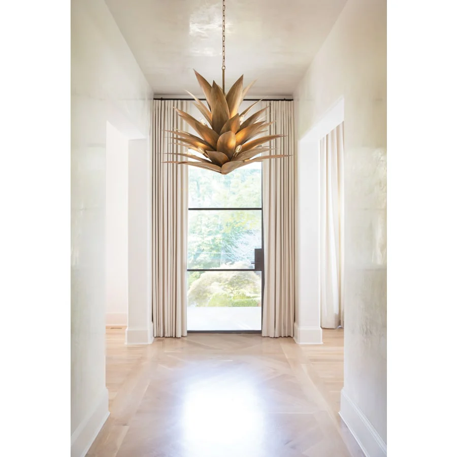 Fredrick Ramond Agave 12 Light 45" Wide Abstract Chandelier with Hand Sculpted Steel Leaves - Image 2