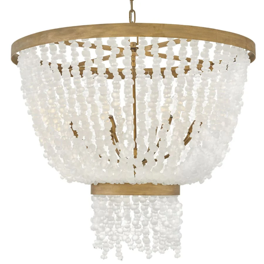 Fredrick Ramond Dune 8 Light 32" Wide Beaded Waterfall Chandelier - Image 1
