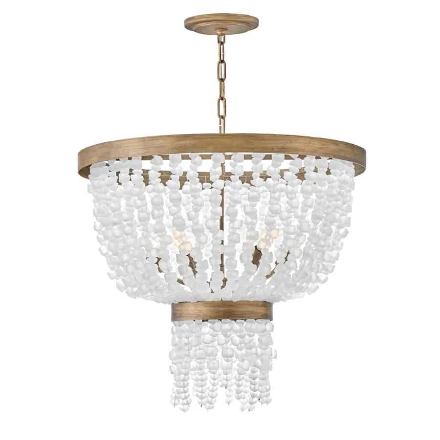Fredrick Ramond Dune 6 Light 25" Wide Beaded Waterfall Chandelier - Image 1