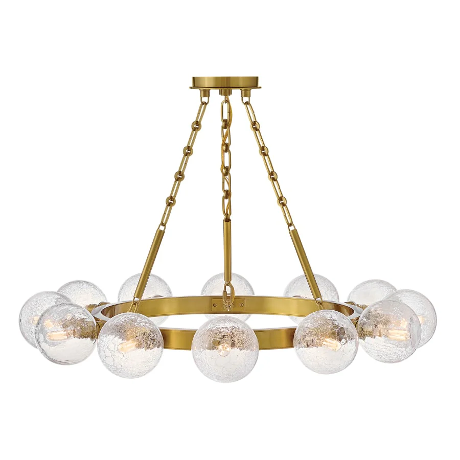 Fredrick Ramond Coco 12 Light 32" Wide Ring Chandelier with Crackle Glass Shades - Image 1