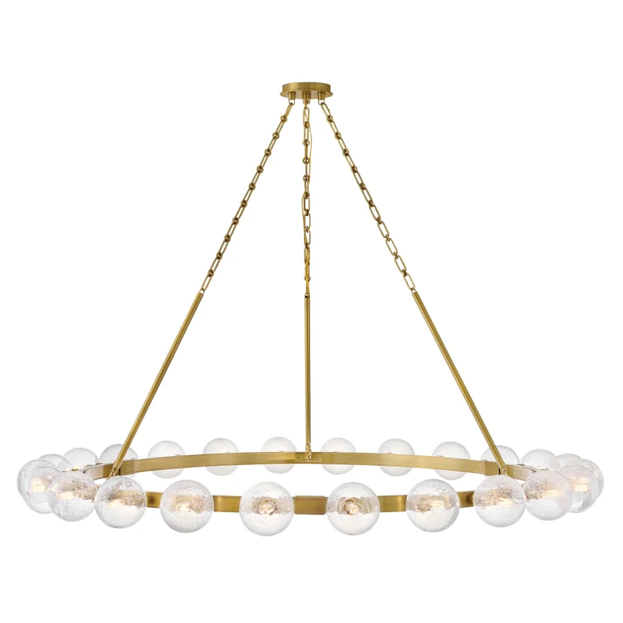 Fredrick Ramond Coco 24 Light 60" Wide Ring Chandelier with Crackle Glass Shades - Image 1
