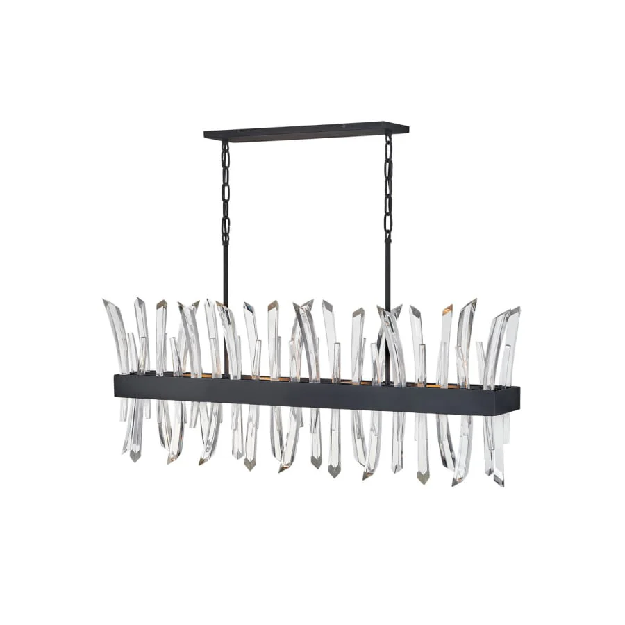 Fredrick Ramond Revel 4 Light 42" Wide Crystal Linear Chandelier - Image 1