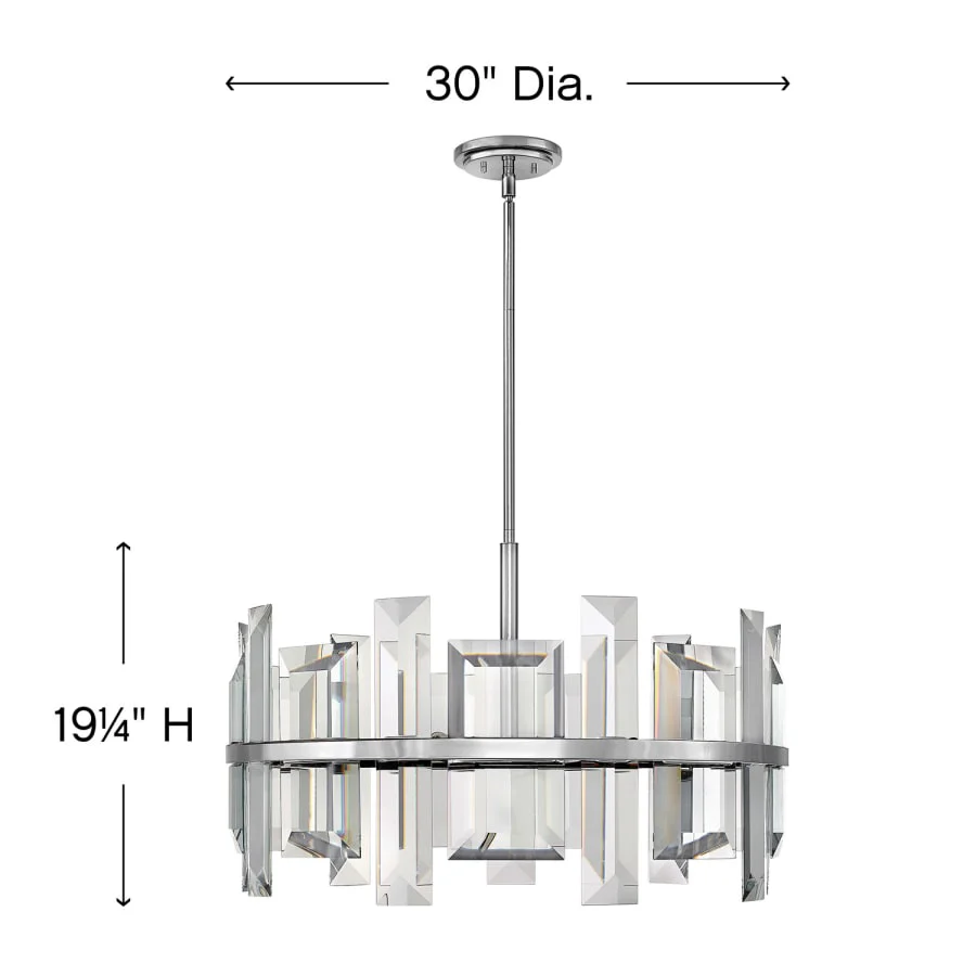 Fredrick Ramond Odette 9 Light 30" Wide Drum Chandelierwith Emerald Cut Crystal Panels - Image 2