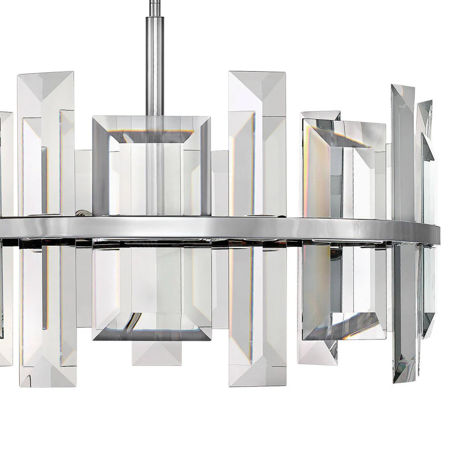 Fredrick Ramond Odette 9 Light 30" Wide Drum Chandelierwith Emerald Cut Crystal Panels - Image 3