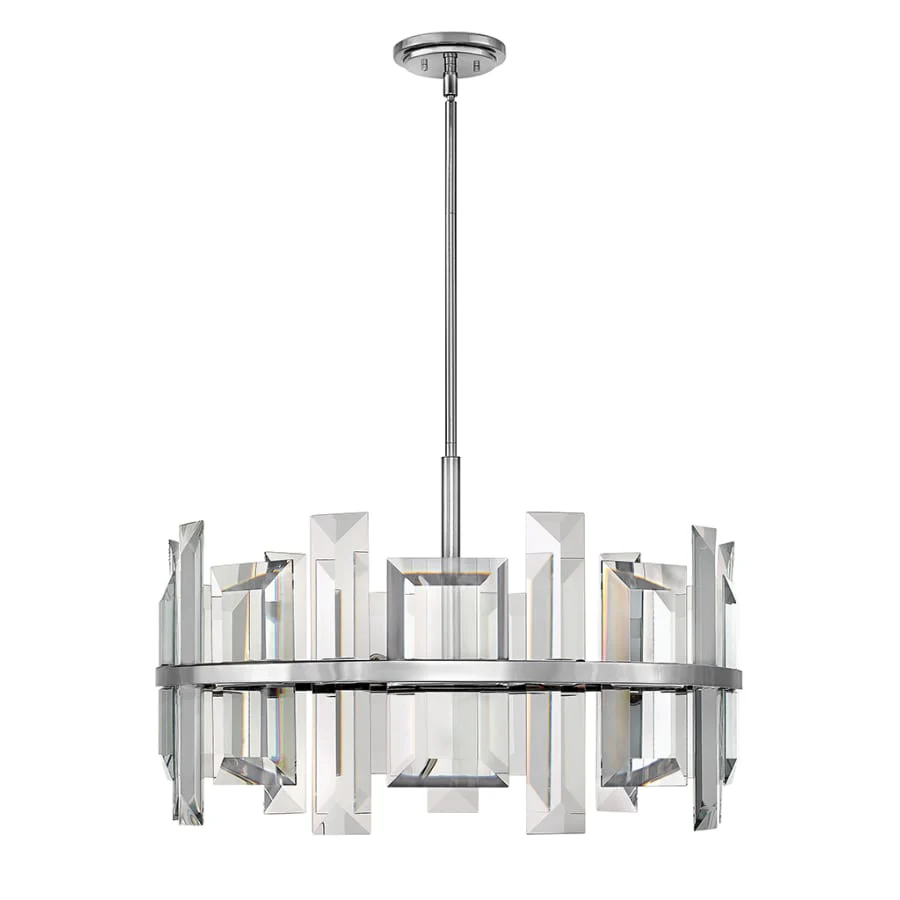 Fredrick Ramond Odette 9 Light 30" Wide Drum Chandelierwith Emerald Cut Crystal Panels - Image 1