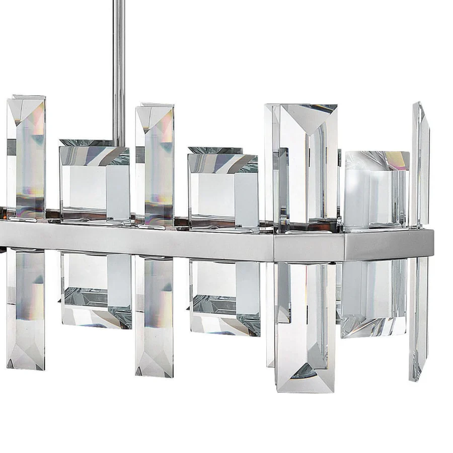 Fredrick Ramond Odette 8 Light 42" Wide Linear Chandelierwith Emerald Cut Crystal Panels - Image 3