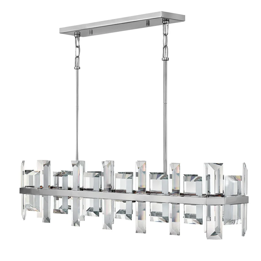 Fredrick Ramond Odette 8 Light 42" Wide Linear Chandelierwith Emerald Cut Crystal Panels - Image 1