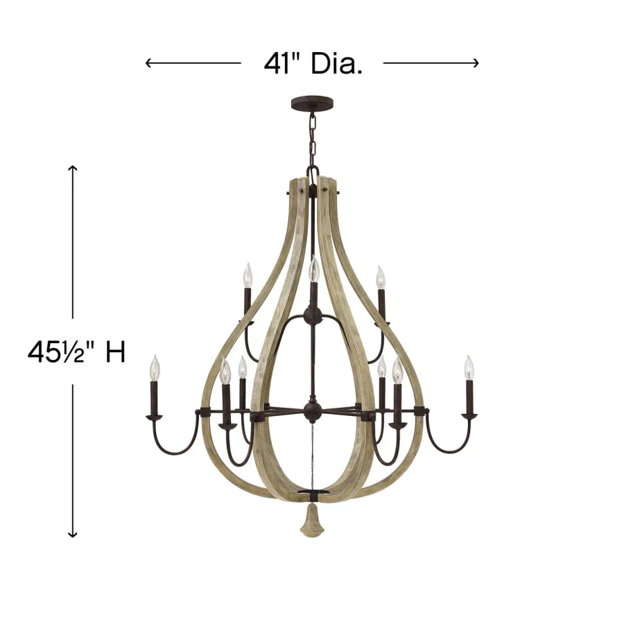 Fredrick Ramond 9 Light 2 Tier Chandelier from the Middlefield Collection - Image 2