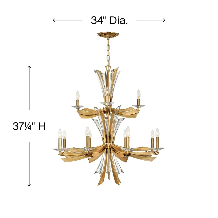 Fredrick Ramond Vida 12 Light 34" Wide Abstract Chandelier - Image 2