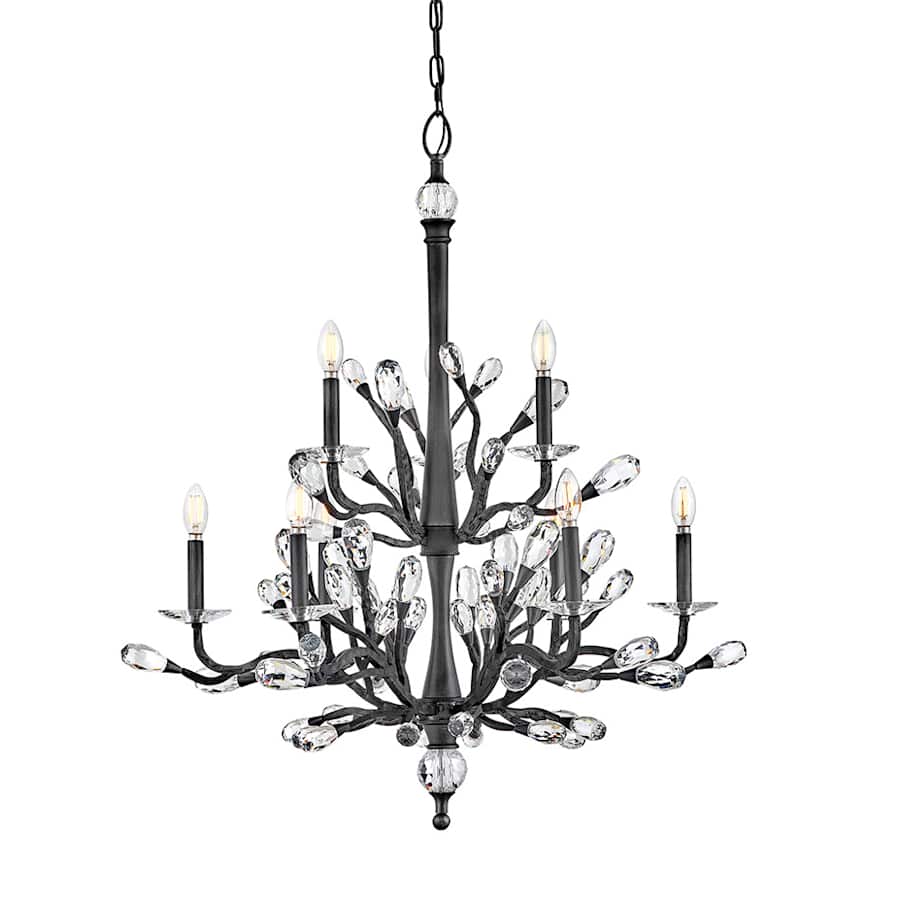 Fredrick Ramond Eve 9 Light 33" Wide LED Crystal Candle Style Chandelier - Image 1