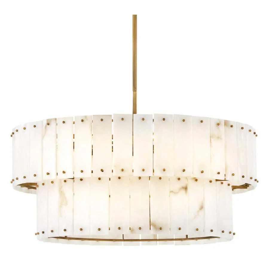 Fredrick Ramond Simone 8 Light 34" Wide Waterfall Chandelier with Alabaster Shades - Image 1