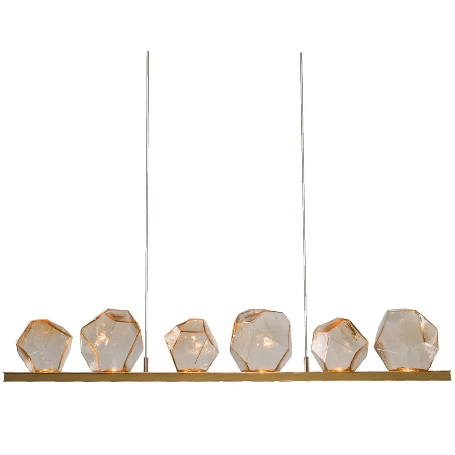 Hammerton Studio Gem 44" Wide 10 Light Hand Blown Glass LED Linear Suspension - Image 1