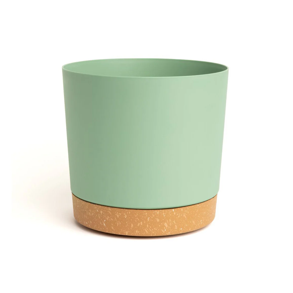 9.5″ Contemporary Flower Pot with Saucer – Cool Mint